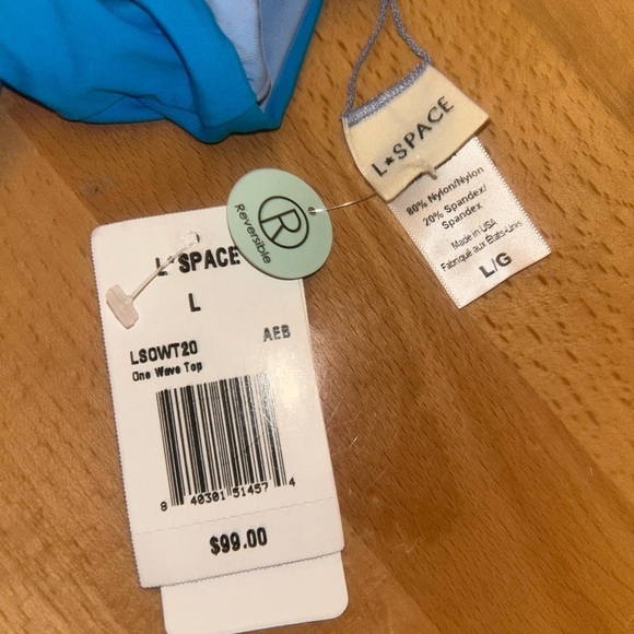 L*Space One Wave Cutout Reversible Bikini Top Ocean Blue/light blue - Picture 8 of 8
